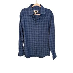 Joseph Abboud Cashmere Blend Plaid Button Down Shirt L Trucker Farmer Gorpcore